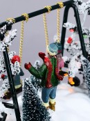 Kids On The Playground Swing Animated LED Christmas Village Scene - 14cm