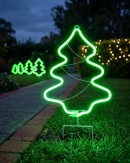 LED Christmas Tree Neon Flex Path Light - Green Solar Garden Stake | 32cm