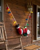 1.7m Hanging Rope Crawling Santa With LED Outdoor Nylon Decoration
