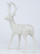 White With Silver Glitter Standing Christmas Reindeer Ornament - 32cm