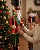 1.8m Red Green & Gold King Nutcracker Life Size Resin Christmas Ornament