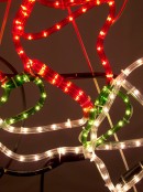 Santa Waving Riding His Bicycle Rope Light Silhouette - 1.1m