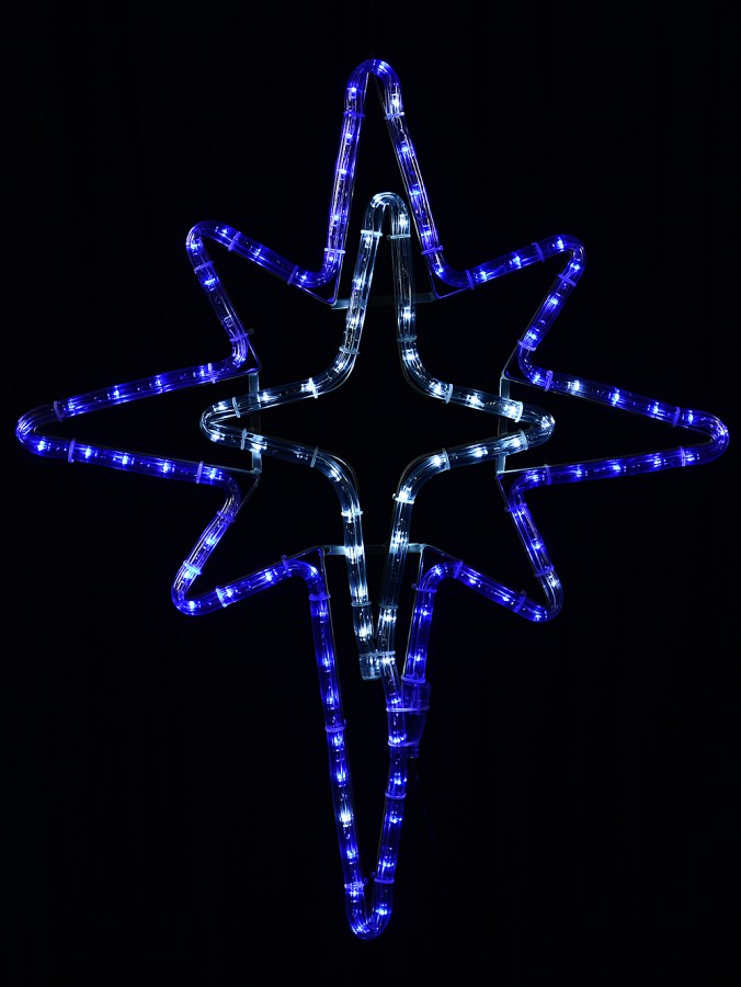 58cm Dynamic Blue & Cool White LED Star Of Bethlehem Outdoor Motif
