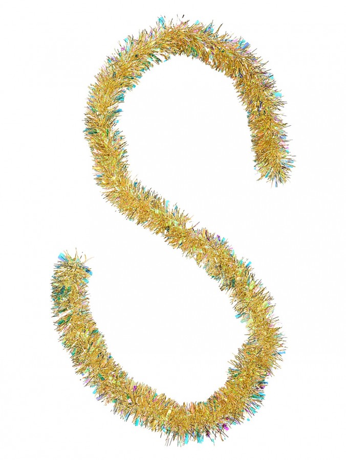 Classic 6ply Gold Iridescent Thick & Thin Needle Christmas Tinsel | 2m x 80mm