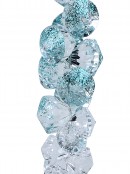 Diamond Simulant Cluster Icicle Decoration With Aqua Blue Glitter - 26cm