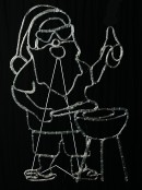 1m Cheers! Santa BBQ Cooking With Red, White, Green & Blue LED Light Display
