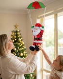 1.2m Parachuting Nylon Santa With Backpack Outdoor Decoration