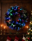 60cm Kaleidoscope Multi Colour LED Fibre Optic Christmas Wreath | 80 Tips
