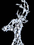 Sitting LED Reindeer With Reflective Sequins Light Display - 1m