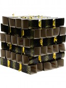 50x Black With Gold Confetti Print Square Party Bon Bons (Crackers) | 30cm