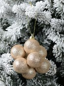 Gold Glitter Bauble Cube Christmas Tree Hanging Decoration - 75mm