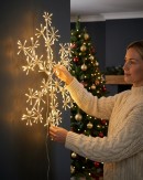 64cm Twinkle Starburst Snowflake Warm & Cool White LED Light Display