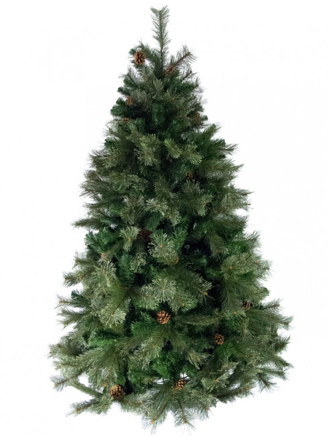 Swiss Pine Christmas Tree With Shortleaf Pine Cones & Twigs - 1.8m