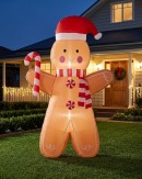 1.8m Gingerbread Man With Candy Cane | LED Outdoor Inflatable