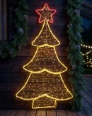 98cm Warm White Neon & String LED Christmas Tree With Red Star Light Display