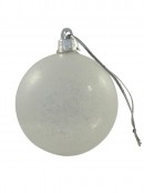 White Gloss & Clear White With Frosted Christmas Baubles - 6 x 60mm