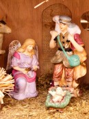 3D Set With Real Wooden Stable & 11 Porcelain Figurines Nativity Scenes - 59cm