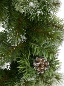 Natural Look Pine Wreath With Pine Cones & 84 Silver Glitter Tips - 36cm