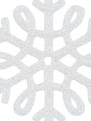 Iridescent Glitter White Snowflake Christmas Hanging Decorations - 30cm