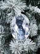 13cm Silver Oval Diamond Simulant Acrylic Christmas Tree Ornament