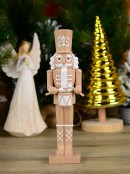 26cm Wooden Look Toy Soldier Drummer Resin Figurine Ornament