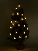 20 Warm White LED Santa's 2m String Fairy Battery Light