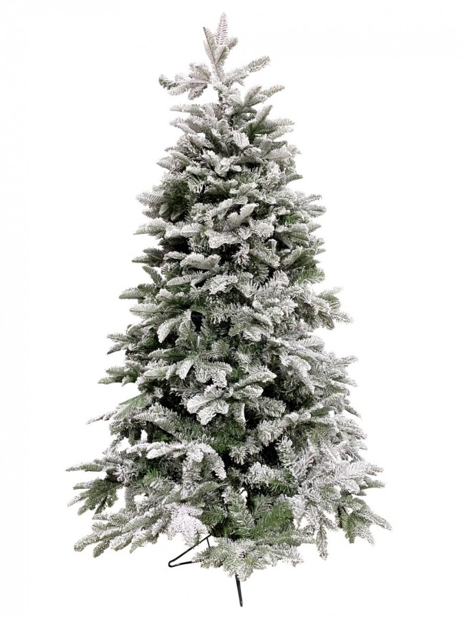 Perisher Snow Moderately Flocked Green Christmas Tree With 1676 Tips - 2.3m