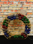 90cm Gold Wireframe Bauble With Baubles & Warm White LED Light Display
