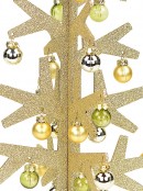 Table Top Tree In Gold Glitter With Decorative Baubles - 35cm