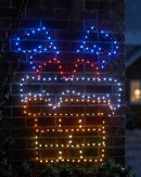 60cm Santa Stuck In Chimney On Black Frame Outdoor LED Light Display