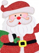 46cm Ho Ho Ho Santa Glittered Freestanding Christmas Sign Decoration