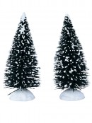 White Snow Tipped Green Christmas Fir Tree & Shrub Figurines - 9 Piece Set