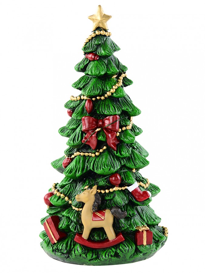Musical Wind Up Christmas Tree Ornament With Warm White LED | 26cm