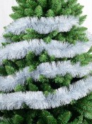 5m Silver Metallic Fir Needle 8ply 10cm Tinsel Garland
