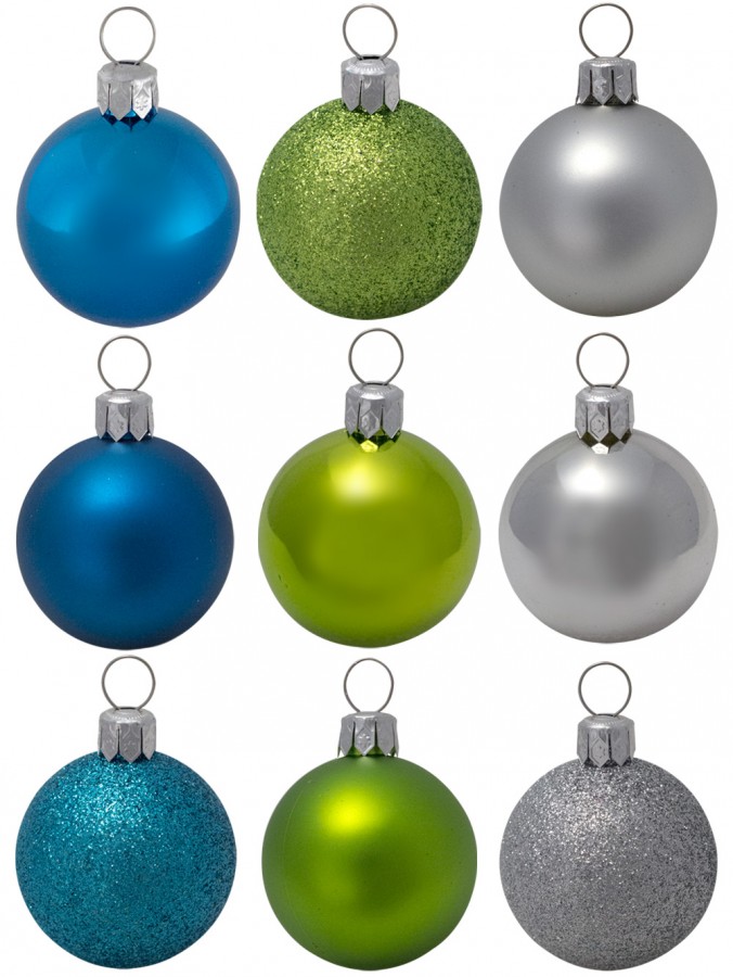 Turquoise, Lime & Silver Baubles - 20 x 40mm