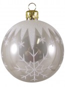Iridescent Icicle & Snowflake Pattern Baubles - 4 x 75mm