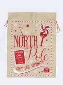 Jute North Pole Good List Approved Checked By Santa & Buddy Gift Sack - 80cm