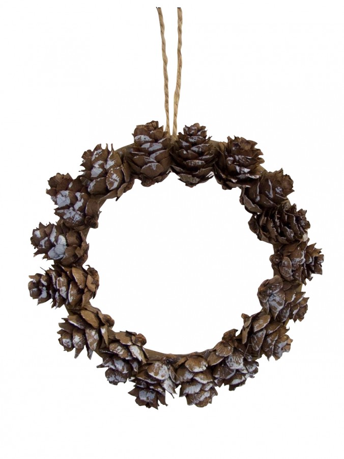 Mini Pine Cone Wreath Hanging Decoration - 10cm