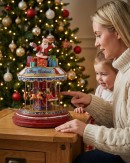 Animated Musical Santa Christmas Carousel With Chasing LED Lights | 27cm
