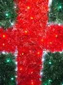 Red & Green Tinsel Christmas Present LED Rope Light Silhouette - 1.1m