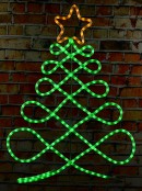 81cm Green & Orange Wavy Loop Pattern Christmas Tree Light Display