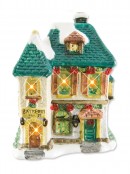 Illuminated 5 House & Church With 9 Figurines Village Scene - 2.6m