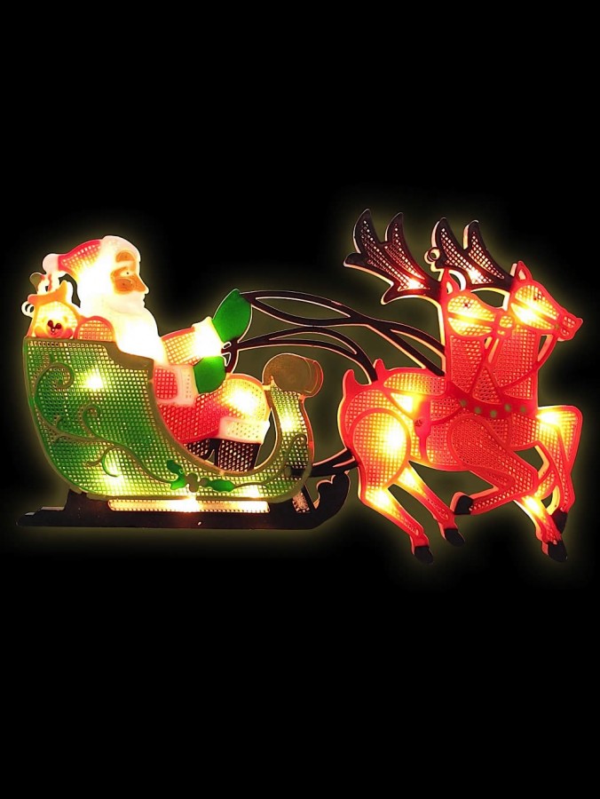 Santa, Sleigh & Reindeer Motif Indoor Lighting - 44cm
