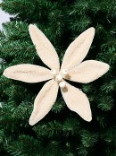 30cm Light Brown Wool Natural Poinsettia Flower Christmas Tree Clip Pick