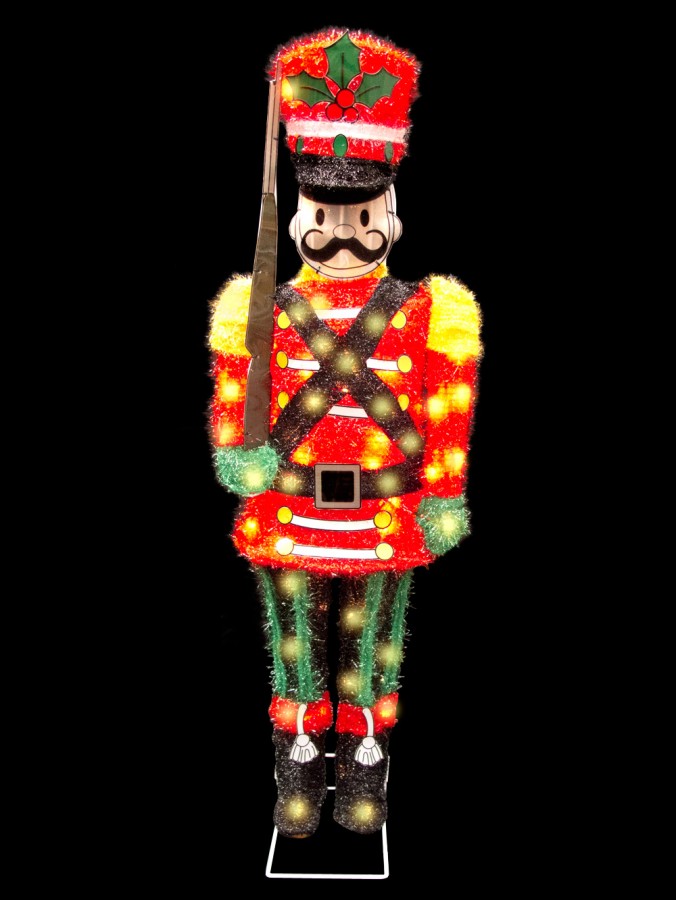Incandescent Tinsel Fabric Toy Soldier Light Display - 83cm