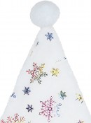 Plush Winter White With Multi Colour Snowflakes Santa Hat - One Size Fits Most