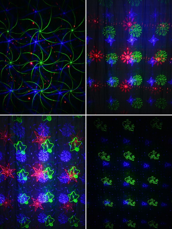 Red Green & Blue Multi Pattern LED Christmas Garden Laser Light | 17m x 15m