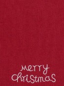 Red Hessian Christmas Table Runner With Nude Fabric Border & Tassel - 1.4m