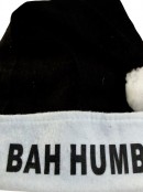 Santa Plush Black Hat With Bah Humbug - 40cm