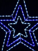 Cool White & Blue LED Triple Christmas Star Rope Light Silhouette - 80cm